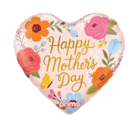 18 inch Mother's Day Flowers & Butterfly Heart Foil Balloon