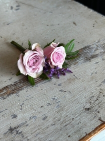 Lilac Spray Rose Buttonhole