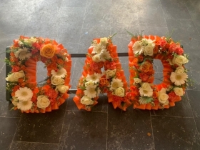 Orange and White Mixed Flower Letter