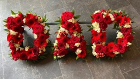 Red and White Mixed Flower Letters