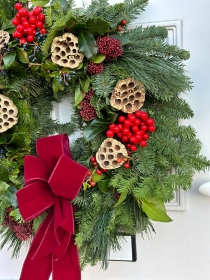 The Lotus Berries Christmas Door Wreath