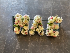 White and Pink Mixed Flower Letters