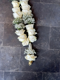 White Avalanche Rose With Gypsophila