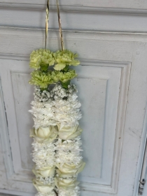 White Rose and Green Carnation Garland